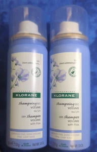 2 x Klorane Volume Dry Shampoo w/Flax 1 oz each fine, limp hair travel size - Picture 1 of 2