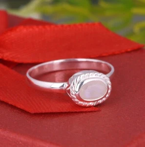 Rainbow Moonstone Ring 925 Sterling Silver Wedding Ring For Bride BirthstoneRing - Picture 1 of 6