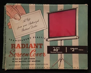 Vintage 1950s RADIANT PROJECTOR SCREEN COVER-Never Used-Great Graphics-MCM-Rare - Picture 1 of 9