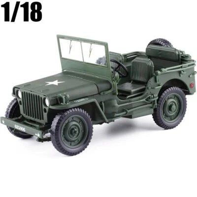 1:18 Tactical Old Military Diecast Model World War 2 Off-Road Vehicle Car Toys - Image 1 of 4