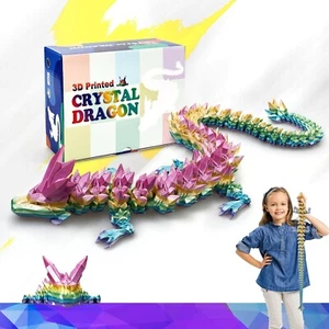 3D Printed Dragon,Huge 3D Dragon, Flexible Ariculated Dragon,3D Printed Cryst... - Picture 1 of 8
