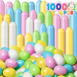 1500 PCS 2.4" Plastic Easter Eggs Bulk, Empty Easter Eggs in 5 Colors, Fillable - Picture 1 of 12