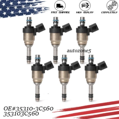 6PCS For Santa Fe Azera Sorento Sedona 3.3L 2014-2018 Fuel Injector 35310-3C560 - Imagem 1 de 4