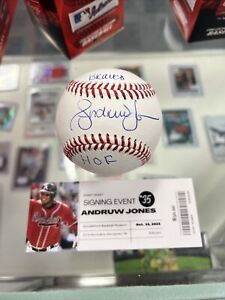 Andruw Jones Autographed OMLB Baseball with Braves HOF Inscription