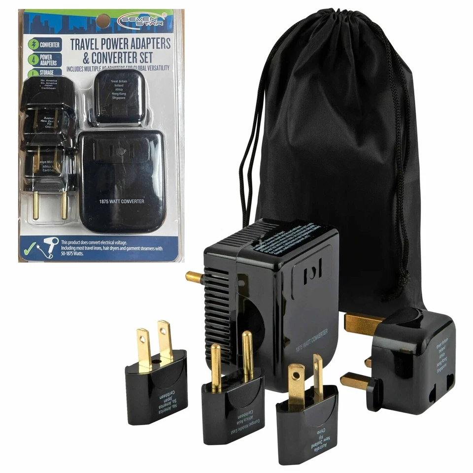 Travel Power Voltage Converter  1875W 4 Plugs 220 to 110 volt - Image 1 of 1