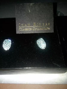 Joan Rivers Clear Jeweled Crystal OVAL PIERCED Earrings NWT NIB DV48 - Picture 1 of 3