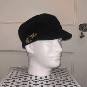 Betmar New York Cashmere Jeweled Black Baker Boy Hat Women’s Size 7 1/2 - Picture 1 of 5