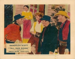 Tall Man Riding original lobby card Randolph Scott Peggie Castle