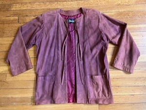 VINTAGE Avanti Suede Jacket Women’s Large Purple 90s - Picture 1 of 16