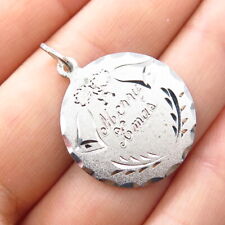 925 Sterling Silver Vintage Spencer "Merry Christmas" Charm Pendant