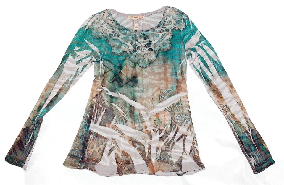 American Rag Cie женщин верхний зеленый размер S пуловер длинным рукавом поли/хлопок - Изображение 1 из 4