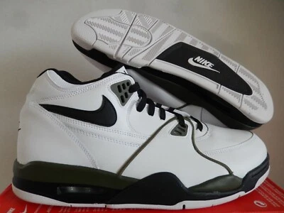 NIKE AIR FLIGHT 89 WHITE-BLACK-MEDIUM OLIVE GREEN SZ 14 [CJ5390-101] - Image 1 of 4