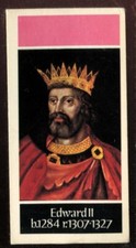 Tobacco Card, Carreras, Black Cat, KINGS & QUEENS OF ENGLAND, 1977,Edward II,#10