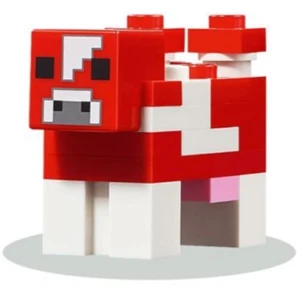 LEGO Minecraft minifigura - minecow07 - vaca seta roja - de 21270 - Imagen 1 de 1