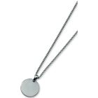 Titanium Brushed Disc Mens Pendant Necklace 22" Jewerly 35Mm X 27Mm