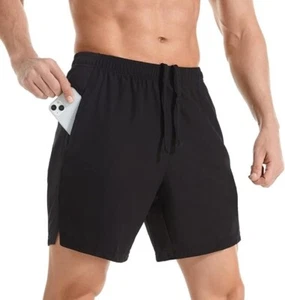 NEU Gerlobal 7" sportliche Laufshorts mit Reißverschlusstaschen, Herren L - Bild 1 von 8