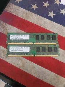 USED 1 GB X 2 PC2-5300 DDR2 667MHZ CL5 2GB TOTAL 2 MICRON 1RX8 1 SAMSUNG 2RX8 HP - Picture 1 of 2
