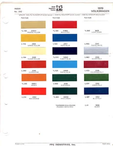 1970 VOLKSWAGEN BUS TRUCK VAN KARMANN GHIA 1970 PORSCHE 70 PAINT CHIPS DITZLER* - Picture 1 of 1