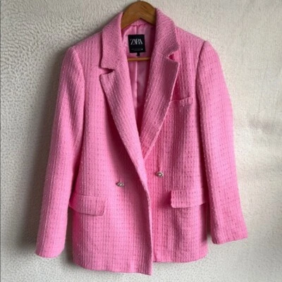 Chaqueta blazer rosa para mujer Zara XS Foto 1 de 4