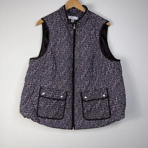 Croft & Barrow Puffer Vest Women 1X Purple Slimming Hiking Outdoors - Picture 1 of 11