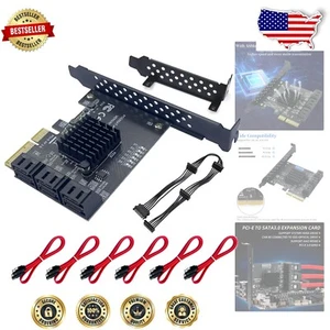 Plug and Play 6 Ports PCIe SATA 3.0 Controller with Cables & Low Profile Design - Picture 1 of 13