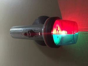 Marine Boat Canoe RED & Green Portable Battery Operated Light  Suction 2 D-Cell - Picture 1 of 9