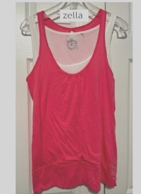 Camiseta sin mangas Zella doble cucharada - Algodón ROSA/BLANCO TALLA L Foto 1 de 4