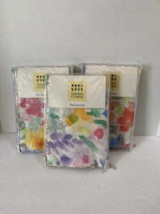 Garden Estates Vintage Pouf Valance Rebecca Floral Lot Of 3 - Picture 1 of 10