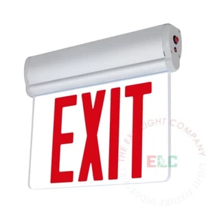 LFI Lights | Red LED Edge Lit Exit Sign Light | Rotating Panel | ELRT-R-A-BB-SC - Picture 1 of 5