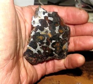 150 gm SERICHO pallasite Meteorite end piece   Kenya  olivine prof. polished JAL - Picture 1 of 7