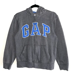 Gap Sweatshirt Hoodie Zip Up Kids Youth Size XXL Gray Blue Pockets Activewear - Picture 1 of 3