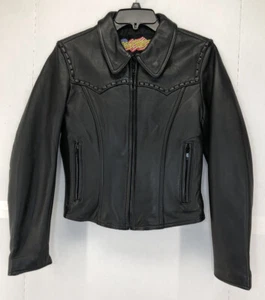 Easy Riders Women’s Black Leather Jacket Size 34 - Picture 1 of 12