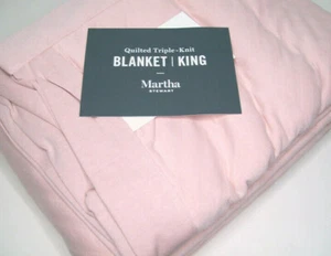 Manta Martha Stewart Rosa Grisáceo Tono Acolchada Triple Tejido Relleno King Nueva - Imagen 1 de 4