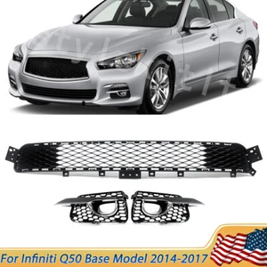 For 2014-2017 Infiniti Q50 Base Front Lower Grille Fog Light Cover Bezel Grill - Picture 1 of 24