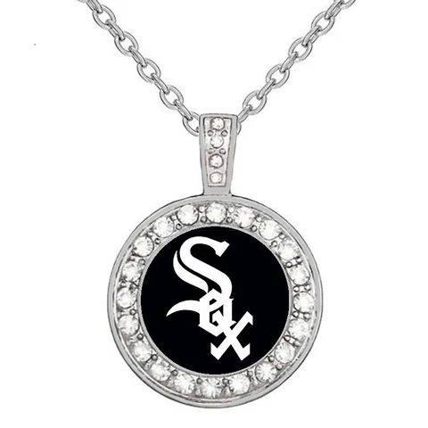 Chicago White Sox Womens Sterling Silver Chain Link Necklace With Pendant D18 Cover