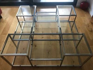 Stunning Modern Luxe Coffee Table with Polished Stainless Steel Tubes - Picture 1 of 3