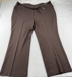 Apt 9 Ava Brown Belted Dress Pants Womens Size 24 NWT - Picture 1 of 16
