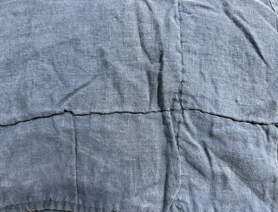 Edredón de lino azul marino doble Restoration Hardware Foto 1 de 3