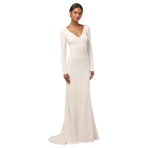 Maxi Vestido Lulus Feeling of Forever Mujer 3X Blanco L/S Sirena Vestido de Boda - Imagen 1 de 10