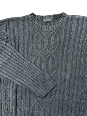 Vintage Van Heusen Men’s Gray Knit Sweater Size Medium Grandpa/Cosby Sweater  - Image 1 of 4