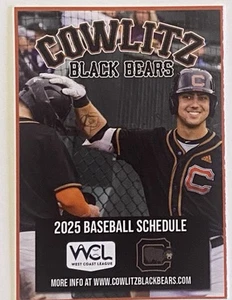 2025 COWLITZ BLACK BEARS Schedule ⚾️ Minor Baseball Sked NEW‼️ COOL - Picture 1 of 1