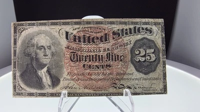 🔥1863 Fractional Currency 25 Cents U.S. Note Bill 4th Issue George Washington🔥 - Image 1 of 2