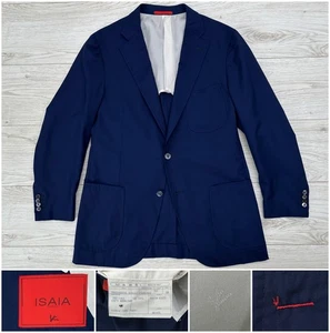 2019 $5995 Isaia "130's Aqualight" Navy Dustin Patch Pocket Jacket, 40R 42R 52R - Picture 1 of 17
