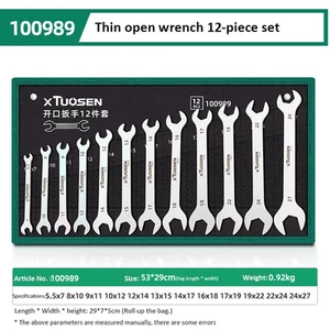 Ultra Thin Open End Wrench Set 6-27mm Dual Head Ratchet Spanner Car Repair Tool - Picture 1 of 20