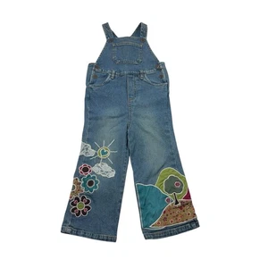 The Children's Place bestickt Patchwork Blumen Szenenlandschaft Denim Jeans Overall - Bild 1 von 8