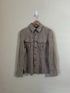 Ralph Lauren Purple Label Wildleder Overshirt Hemd mit Knöpfen Leder hellbraun Medium - Bild 1 von 8