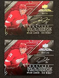 2015-16 Dylan Larkin UD Black Signature Rookies Spectrum #SR-DL 3/15 & 54/149 - Picture 1 of 6