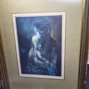 Vintage MCM Grunewald Dietrich Abstrakter Druck? Mutter und Kind gerahmt signiert - Bild 1 von 17