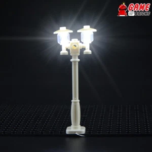 Game of Bricks Double LED Lamp Post for LEGO (White Light - Mini Connector) - Picture 1 of 2