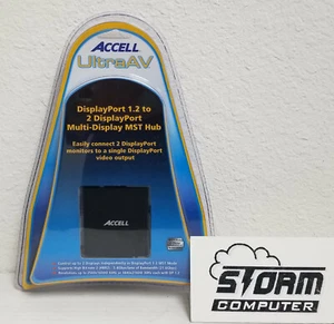 ACCELL UltraAV DisplayPort 1.2 to 2 DisplayPort Multi-Display MST Hub K088B-004B - Picture 1 of 2